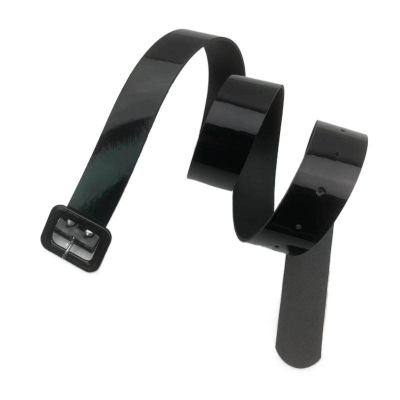 Spot new ladies belt Joker simple black bright leather wide belt Christmas clothing decorative belt manufacturers wholesale