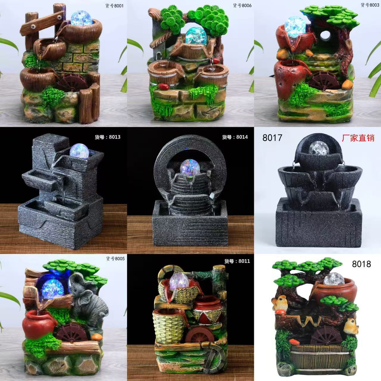 Кросс-бордовая поставка новых настольных украшений с текущей водой, фонтан с рыбками для аквариума, подарки для дома