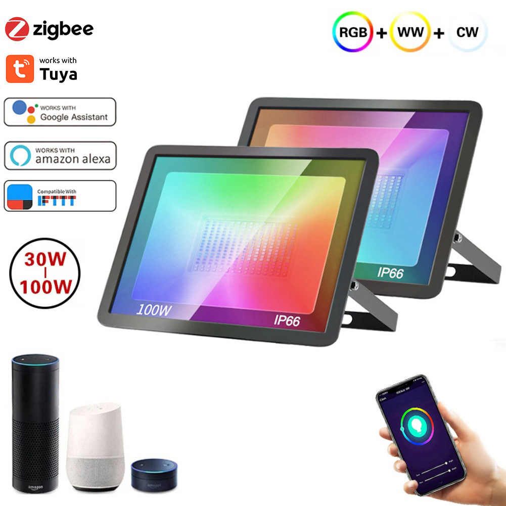 Светодиодный прожектор Graffiti Zigbee с прямым подключением, водонепроницаемый, уличное освещение, поисковый светильник, умный уличный фонарь