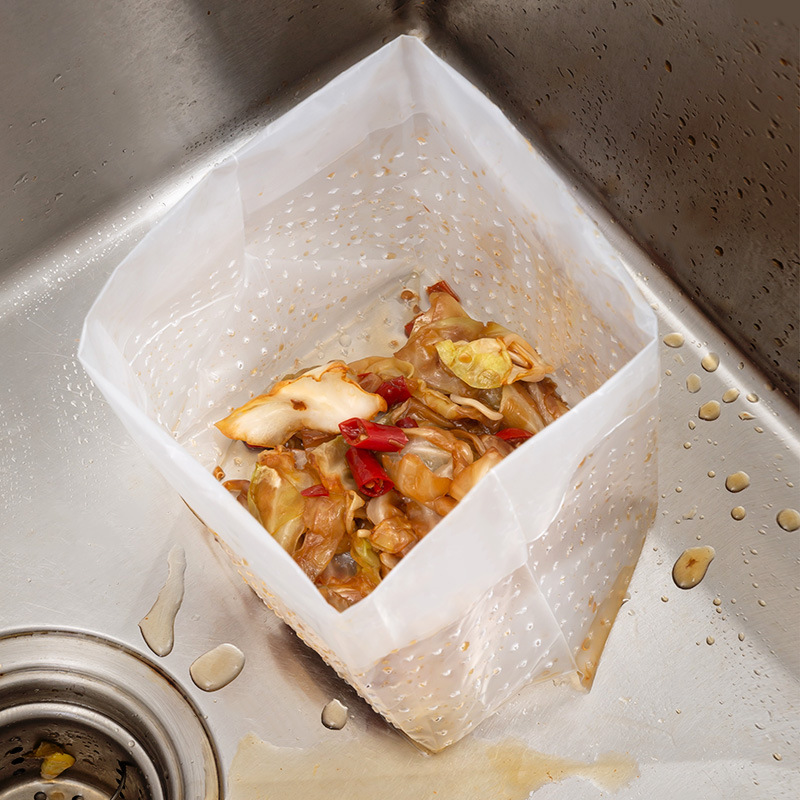 Garbage Bags for Draining Kitchen Sinks, Disposable Sink Filter Bags for Food Scraps, Anti-Clogging Bags for Sinks