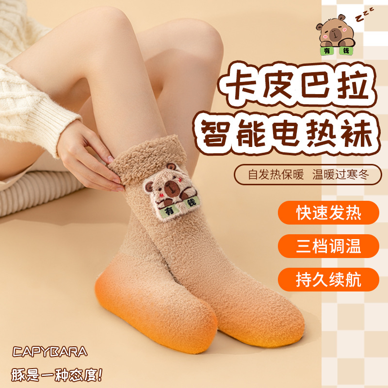 Электрические обогревающие носки, толстые плюшевые согреватели для ног, перезаряжаемые согреватели для ног, офисные согреватели для ног, новый апплет