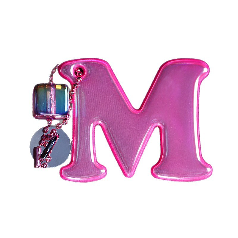 Customized Logo Reflective Inflatable Pendant Small Gift Floor Push Gift Fluorescent Keychain 3D Stereo Letter Accessories