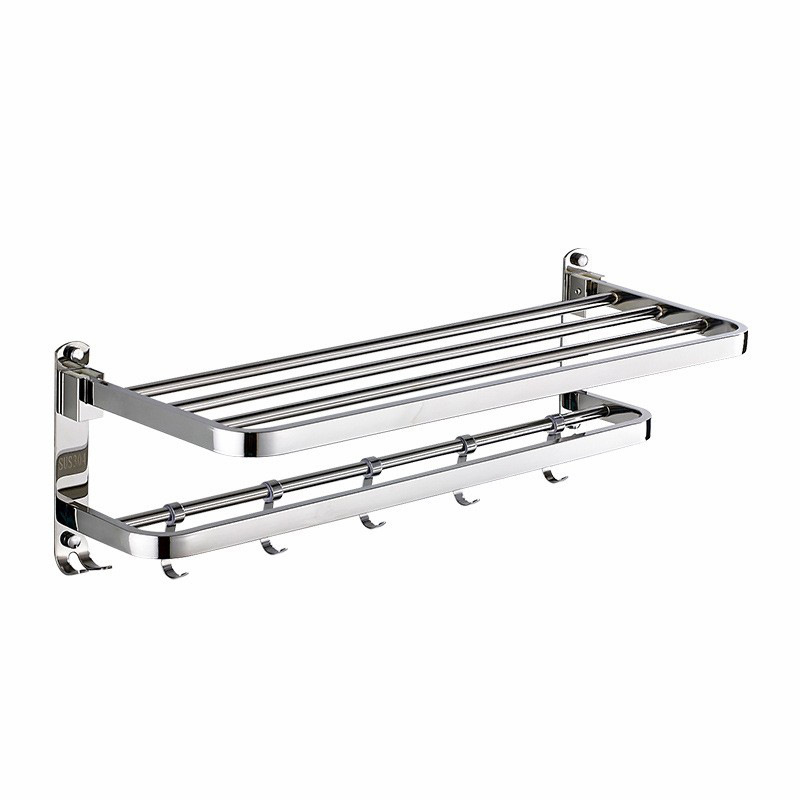 Towel Rack Stainless Steel 304 Punch-Free Bathroom Towel Rack Bathroom Storage Rack Bathroom Accessories Set