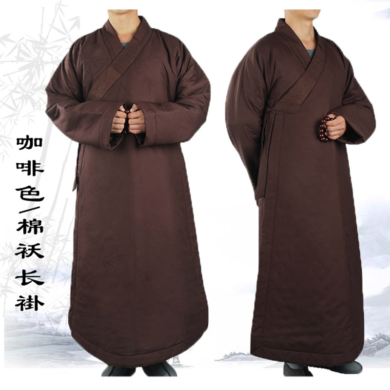Unworried Tree Monk Coat Long Gown Winter Big Gown Cotton-padded Coat Thickened Warm Monk Coat Men's and Women's Monk Coat Monk Coat
