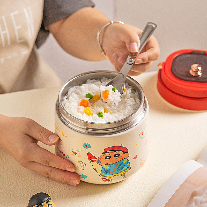 [Modern Housewife & Crayon Shin-Chan] 304 Stainless Steel Insulated Lunch Box Bucket Office Worker Insulated Bucket Stew Beaker
