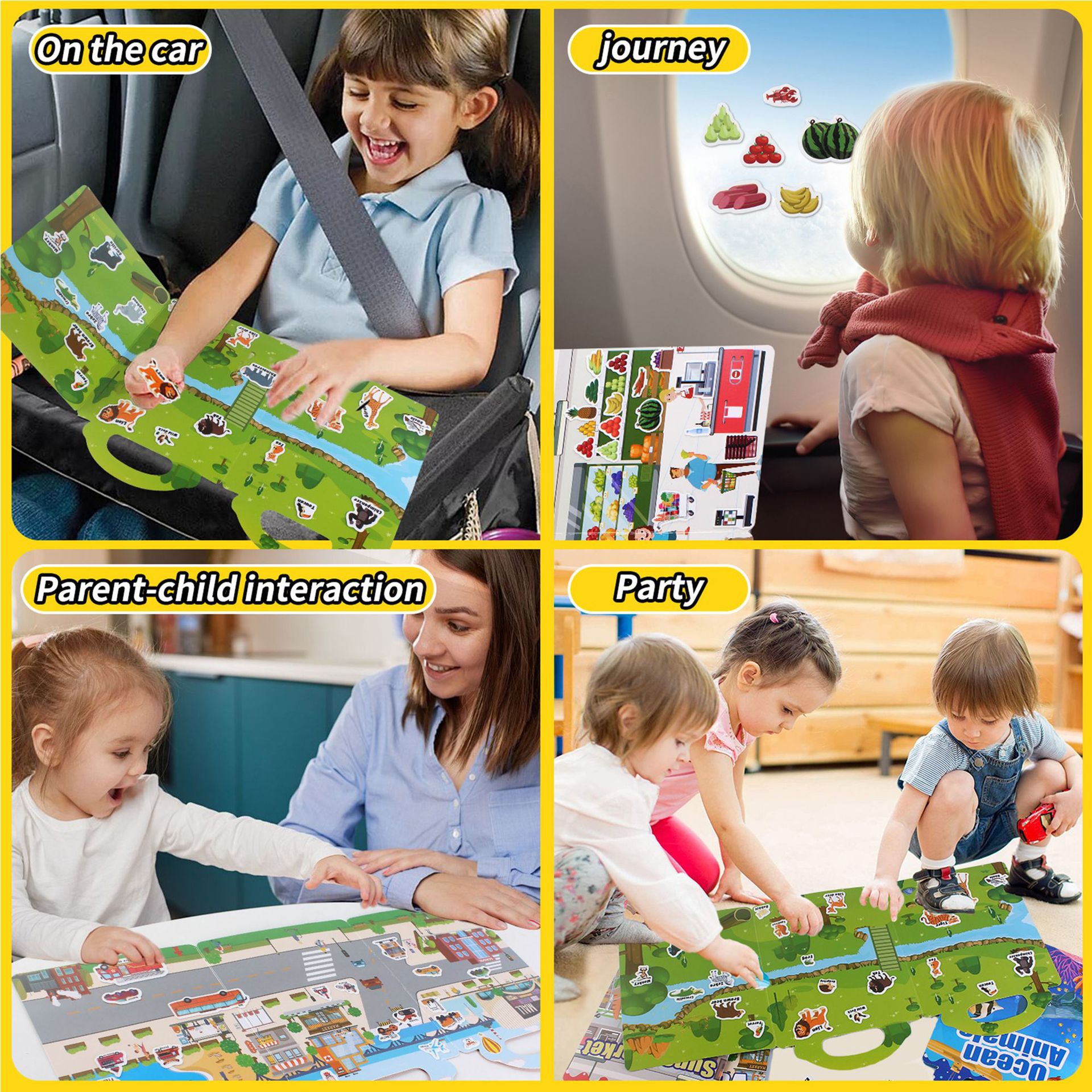 Cross-Border Popular Amazon Silicone Jelly Sticker Quiet Book Kidsren's DIY Scene Sticker Book Educational Handmade Book Batch