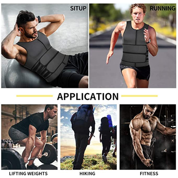 Cross-border Men's Double Belt Vest Shaper Reinforced Neoprene Zipper Tunic Sport Tight Waist Belt