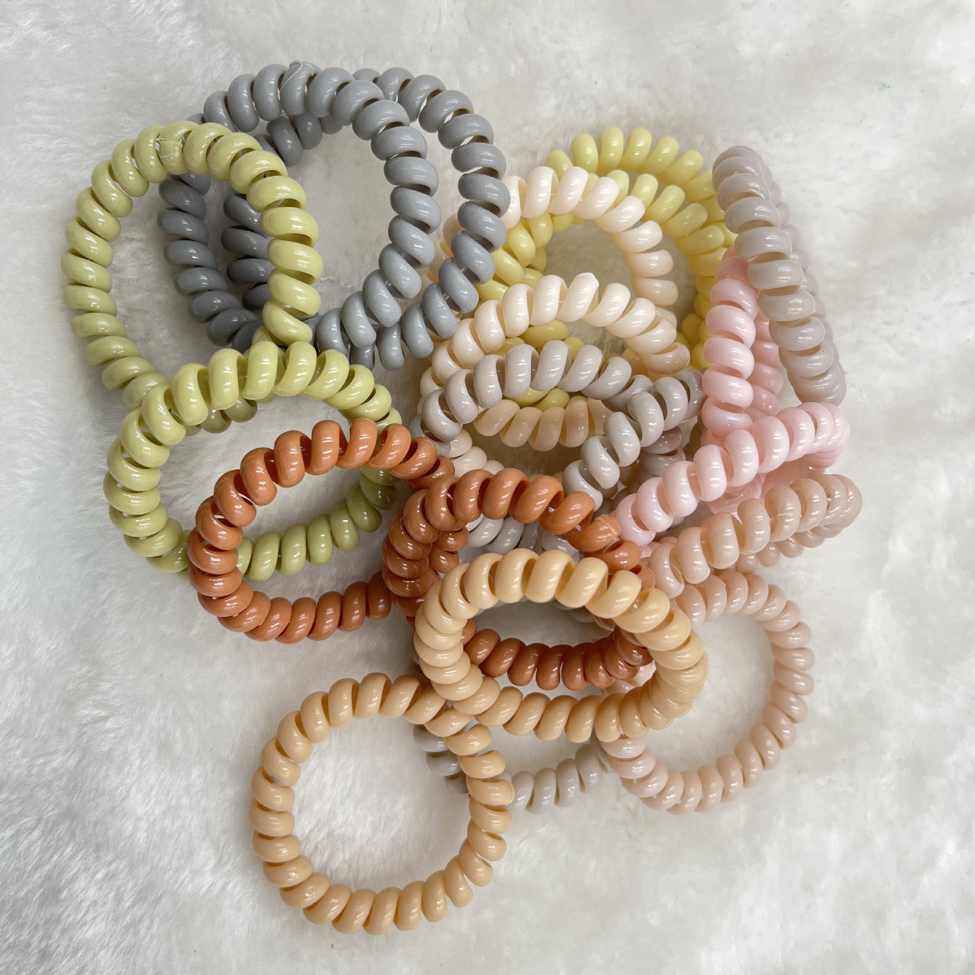 Factory Direct transparent telephone line hair band women's hair rope colorful candy color high elastic head ring one-piece delivery