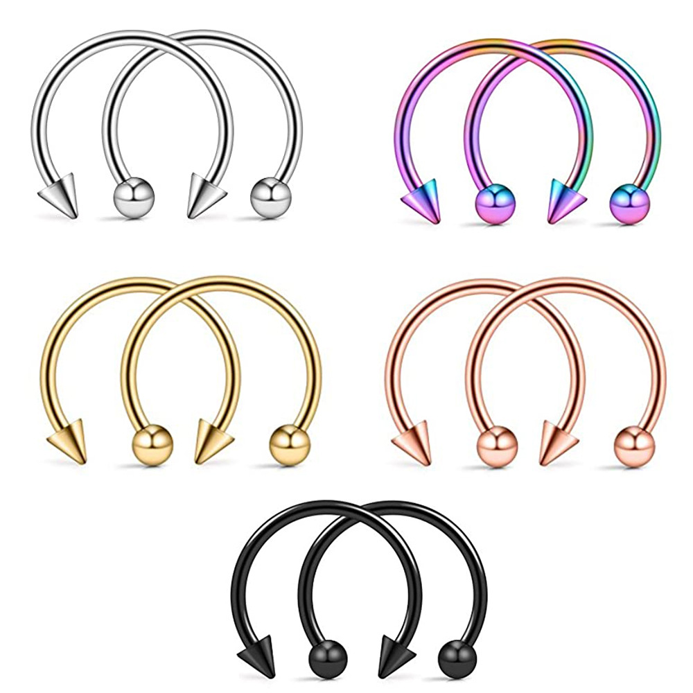 Cross-border nose ring stainless steel base U-shaped ball nose ring body piercing jewelry manufacturers direct sale nose nails