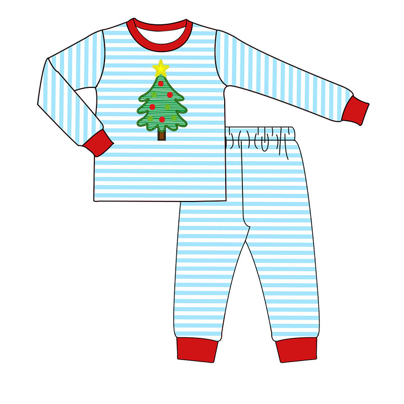 Индивидуальная одежда для детей, рождественские пижамы для девочек, комплект с круглым вырезом