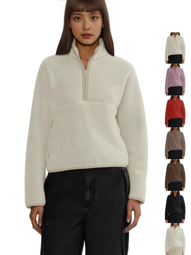 Versatile Women's Tops Casual Women's Half-Zip Loose Sweatshirt Tops for Women