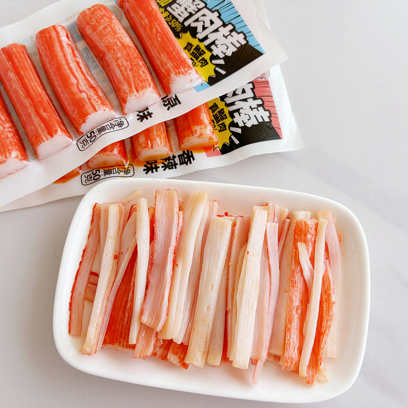 Bright Crab Stick Spicy Hand Tear Crab Stick Healthy Meal Substitute Crab Stick Net Celebrity Snacks Open Bag Instant Batch