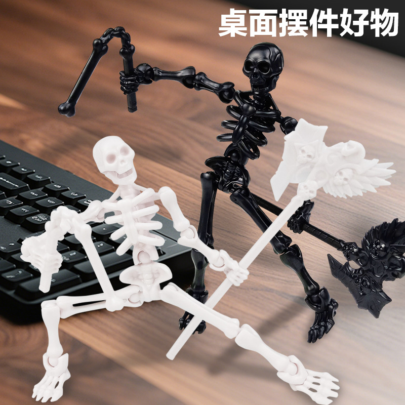 Three-Dimensional Skeleton Model Assembly Toy Multi-Jointed Movable Doll Skeleton Jointed Doll Ornament Prank Toy