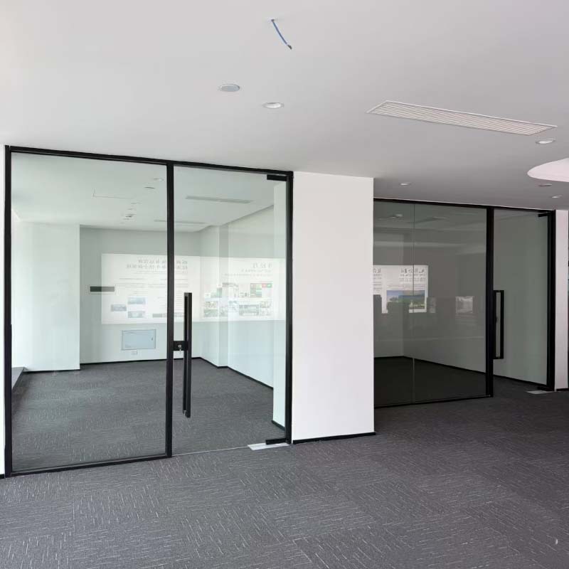 Chongqing Office Building Glass Partition Wall Aluminum Alloy Frosted Partition Tempered Glass Single Layer Transparent Partition