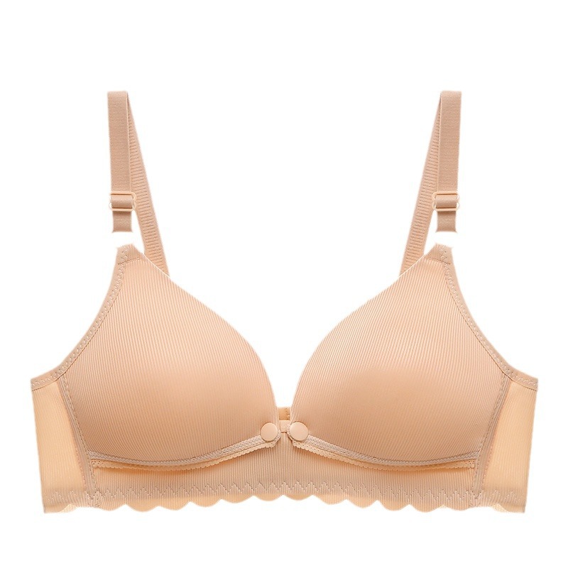 Cross-Border Spot Maternity Nursing Bra Women's Thin Push-Up Anti-Sagging Pregnancy and Postpartum Breastfeeding Front Buckle Bra