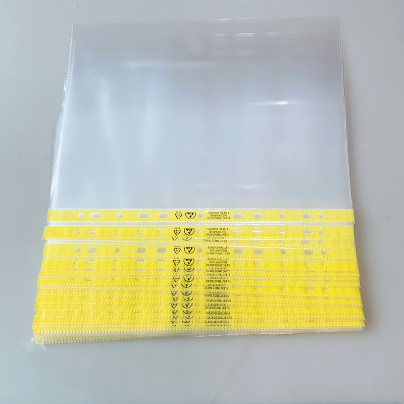 Anti-static perforated document bag ESD yellow edge 11 hole transparent document bag loose-leaf bag A4 A3 document bag