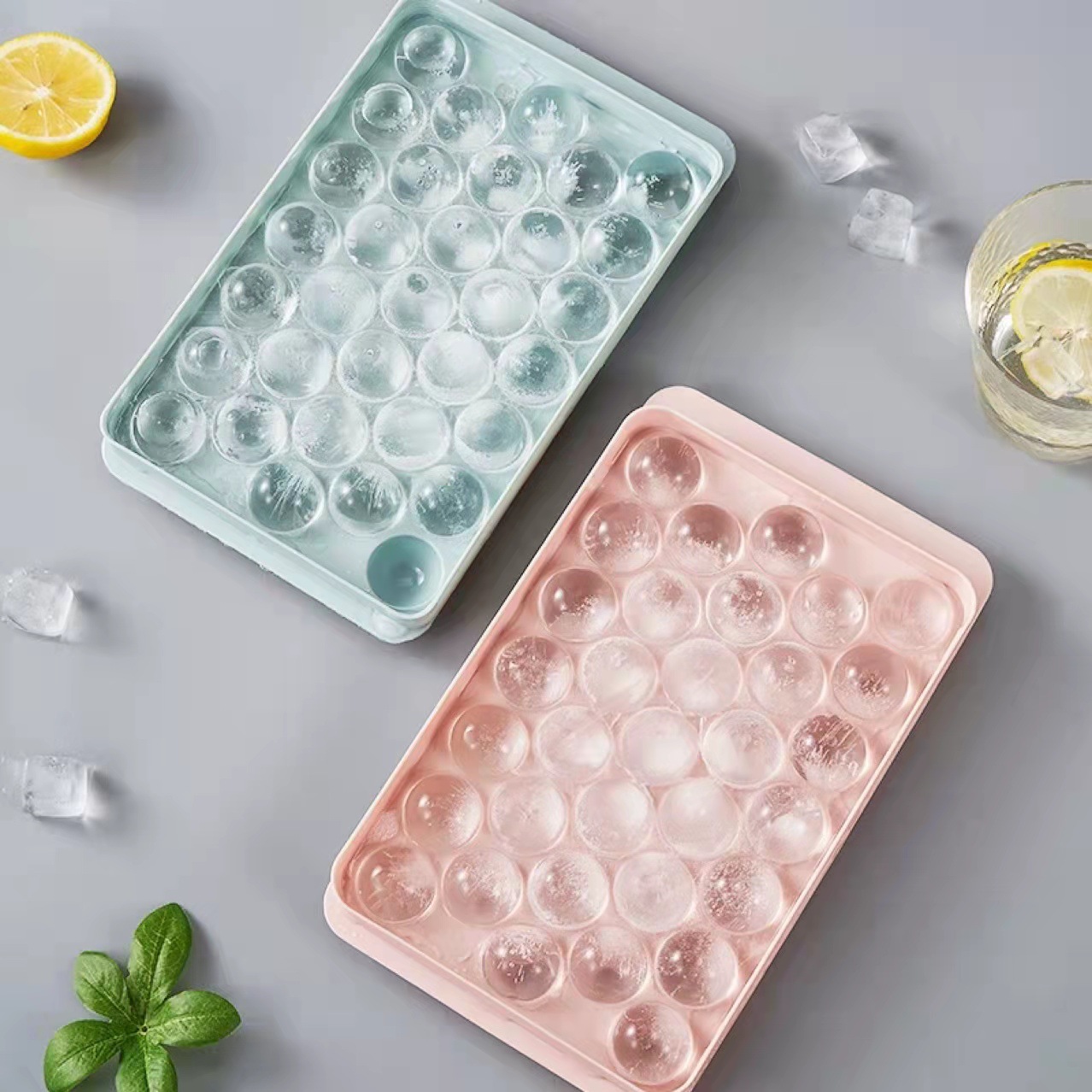 Household Ice Ball Ice Tray Mold Food Grade Material Press Round Ice Cube Mold Summer Hot Selling Ice Box