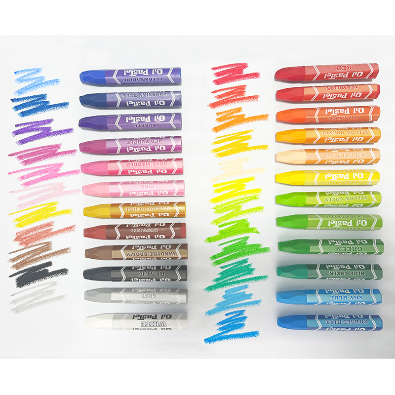 Bulk hexagonal oil painting stick monochrome children's kindergarten art institution heavy color oily crayon painting factory wholesale