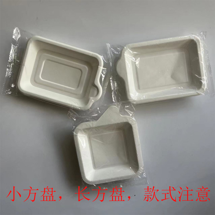 Biodegradable Sugarcane Pulp Tableware Disposable Dessert Plate Baking Birthday Cake Serving Plate Party Barbecue Small Square Plate