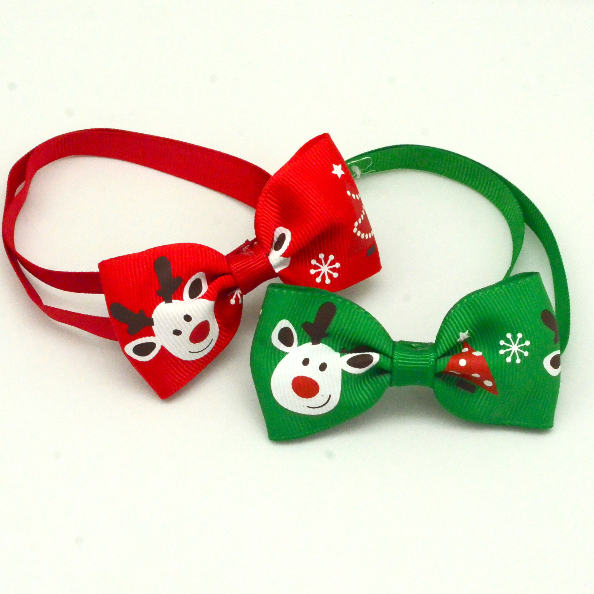 Christmas Pet Bow Tie Head Flower Petals Diamond Tie Headwear Dog Tie Christmas Bow Tie Ready Stock