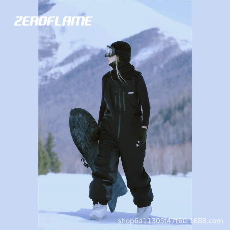 Сноубордические брюки Zero Flame женские свободные 2024 новые комбинезоны мужские профессиональные водонепроницаемые и теплые