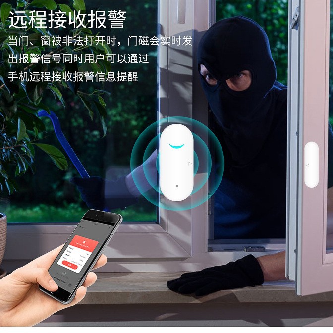 Tuya Wifi Door Sensor Anti-Theft Alarm Home Entry Door Anti-Theft Window Wireless Door Sensor Home Alarm