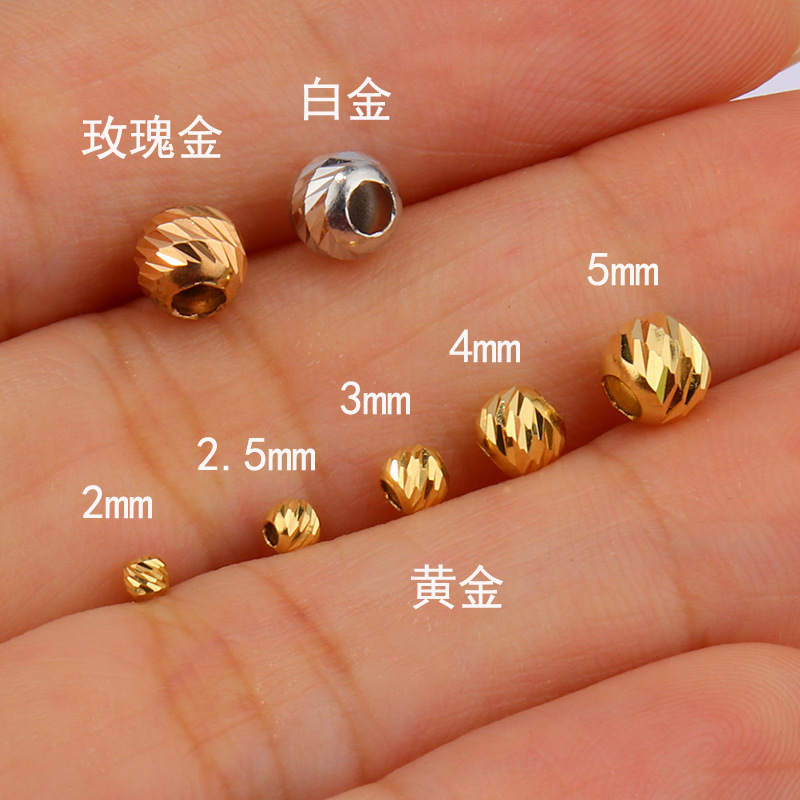 18K Gold Batch Flower Beads Transfer Beads Rose Gold Platinum Spacer Beads Thick diy Bracelet Necklace Item Car Flower Beads