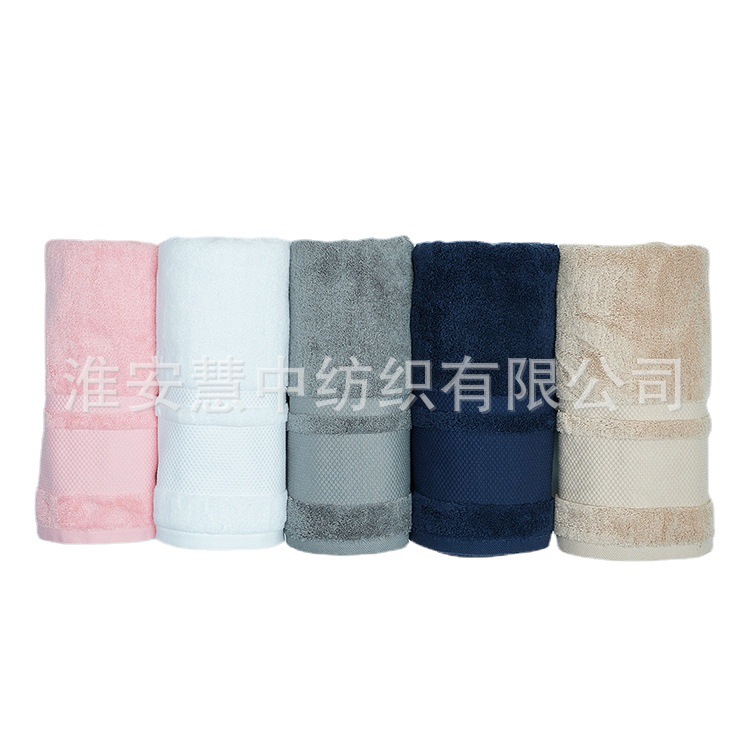 Pure Cotton Macaron Color Towel Embroidered Bath Towel Hotel Home Towel Custom Logo Gift Towel Supports Export