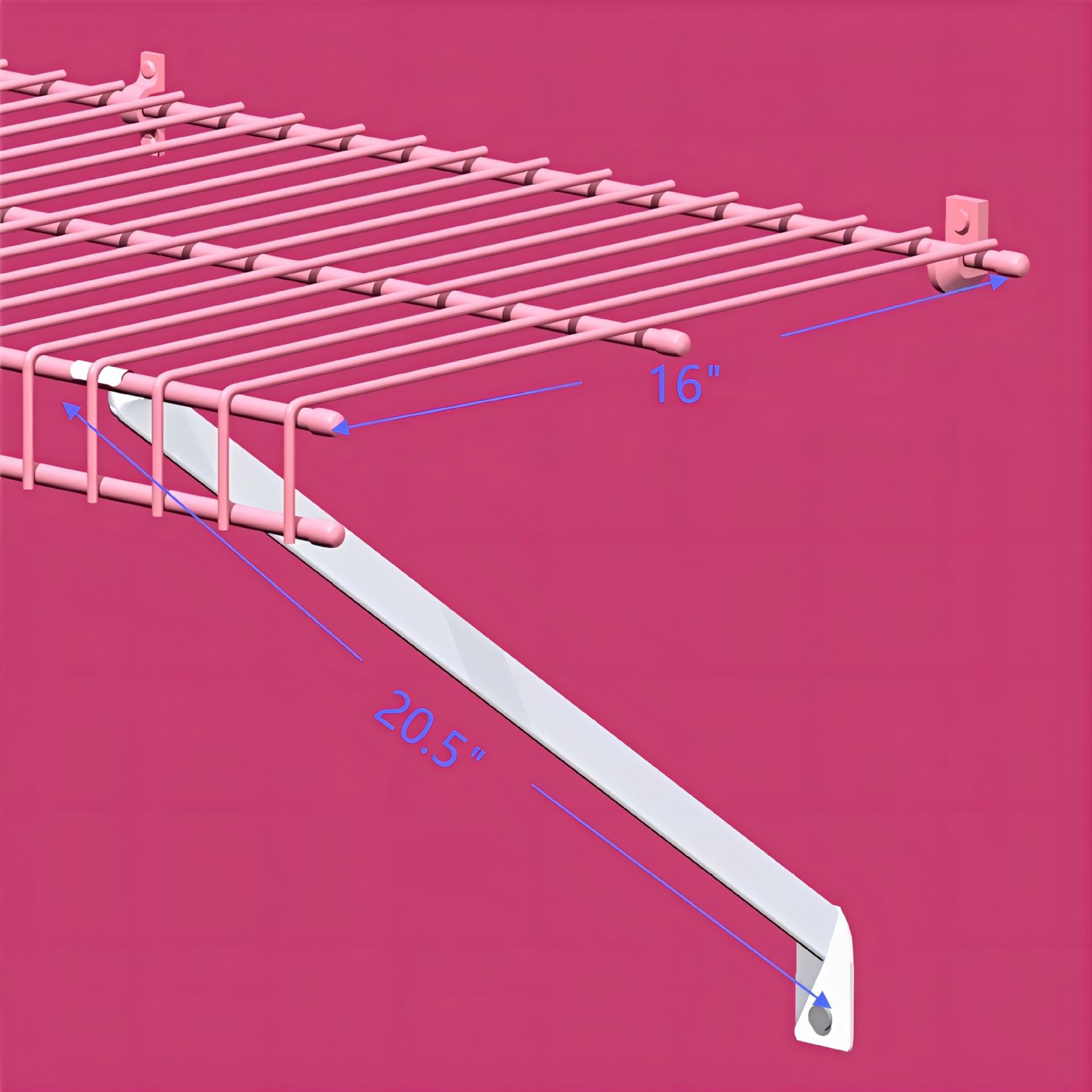 RV房车配件 17"与20.5"金属支架 承重支托用于支承网板层板(白色)