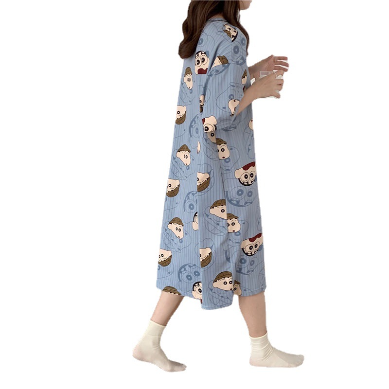 Women's Pajamas for Summer Korean-style Spring and Autumn Students Short-sleeved Home Clothes Cute Cartoon Loose Pregnant Women's Pajamas for Summer