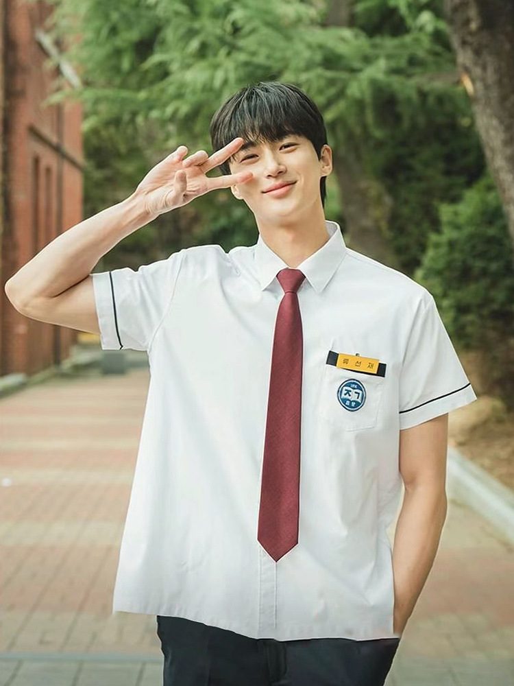 The same South Korea uniform class uniform college style white short sleeve shirt female JK uniform suit