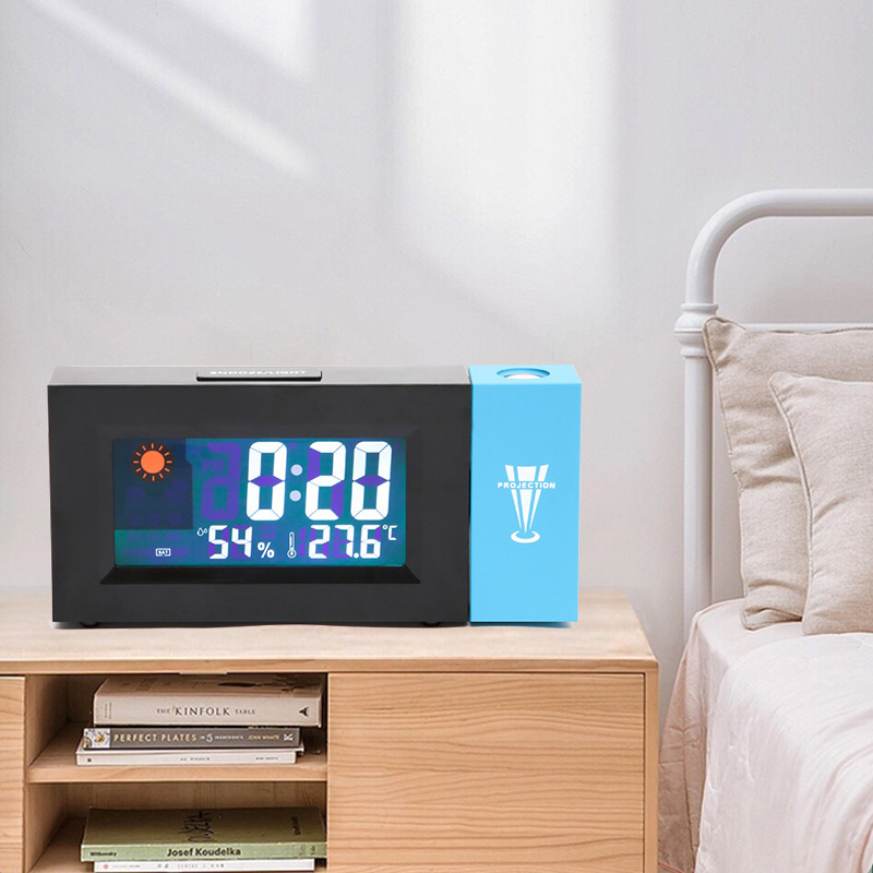 Manufacturers Selling Digital Color Screen Weather Clock Weather Forecast Projection Clock 8290 Color Screen Rotating Digital Clock