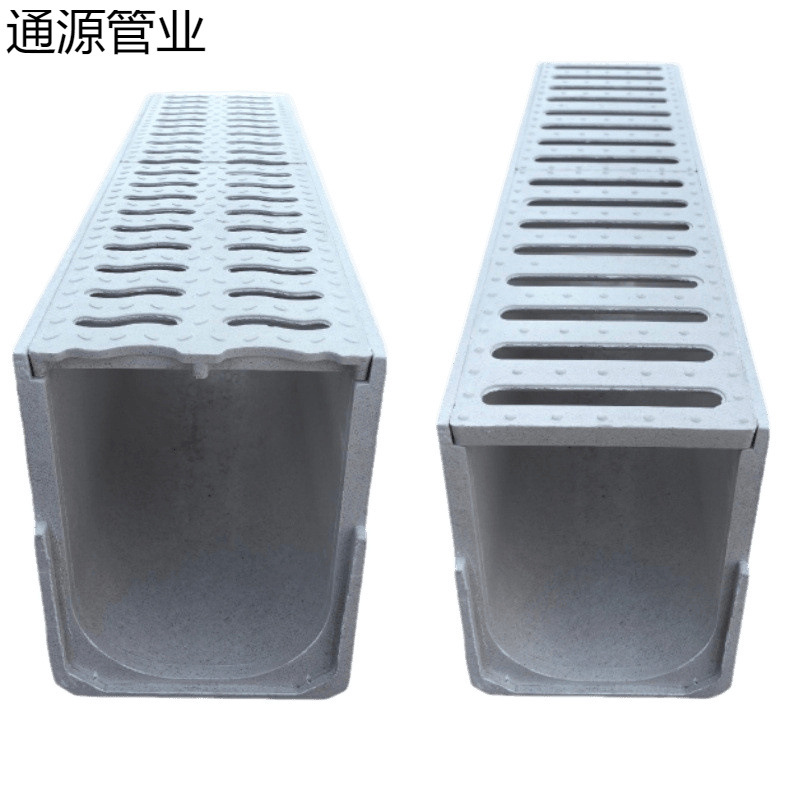 Stainless Steel Linear Drainage Ditch Courtyard Inspection Manhole Cover Plate Integrated Gap Drainage Ditch Finished Resin U-Shaped Channel
