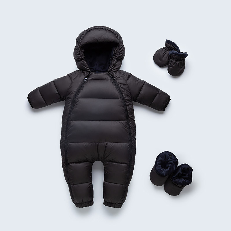 New Baby down Jacket Jumpsuit, Winter Baby Thickeneded Outing Clothes, Infant Warm Huggies, Rompers