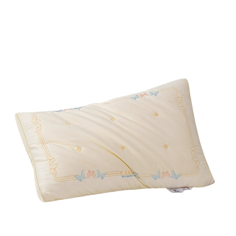 Pillow Core Pillow Pair of Super Soft Low Pillow for Cervical Spine Protection Adult Household Pure Cotton Silk Pillow for Girls Sleeping