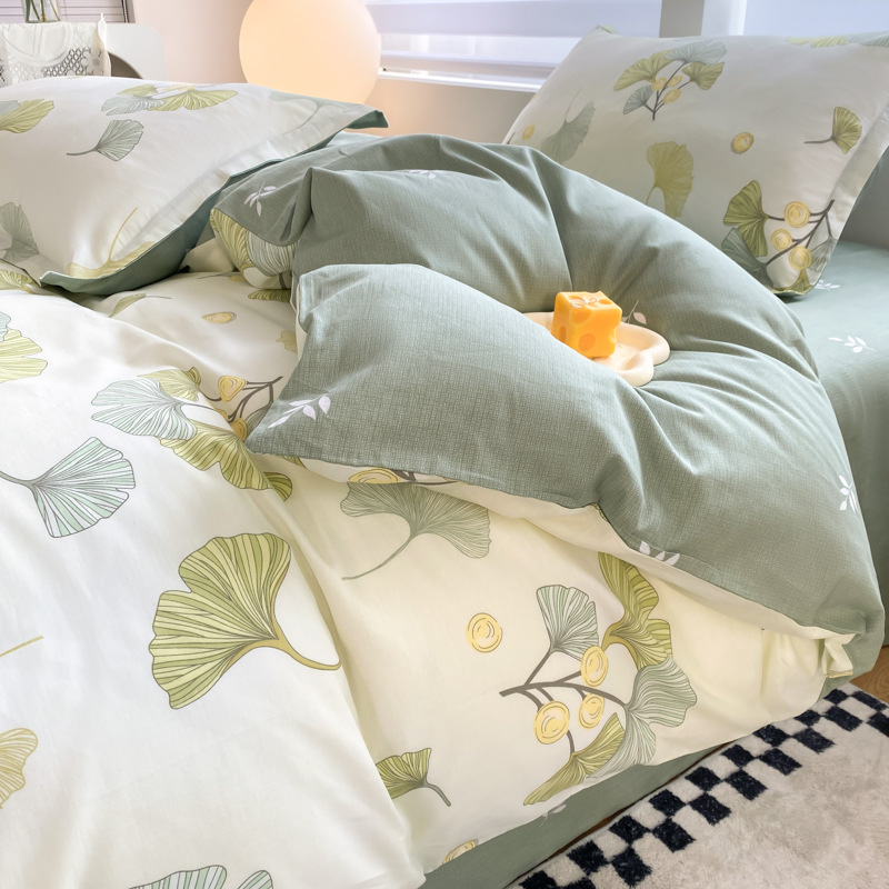 New Cartoon Bedding Four-piece Bed Sheet Quilt Cover Three-piece Single Double Student Dormitory Bedroom