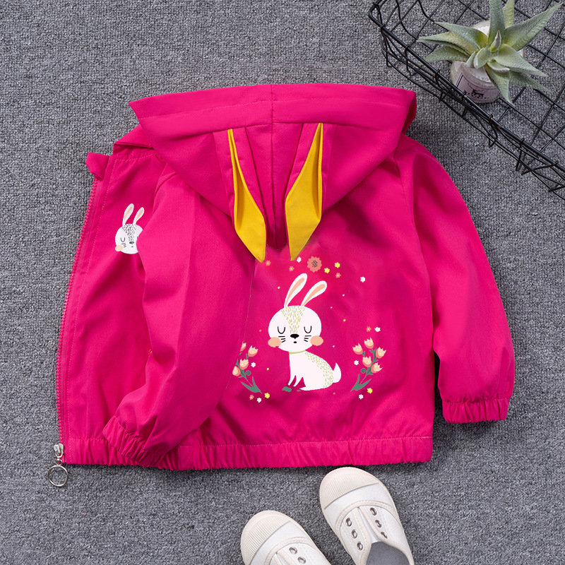 2023 Autumn New girls' coat children's windbreaker jacket baby girls' casual cardigan girls' hooded top