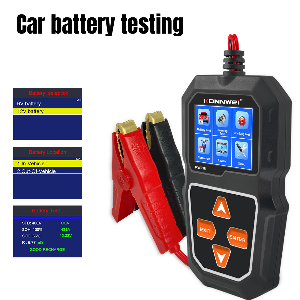 KW218 new 6V-12V car and motorcycle battery detector battery detector start battery detector