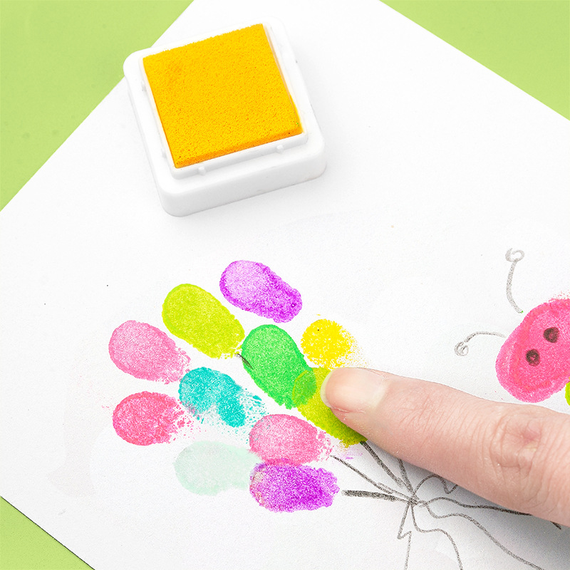 Color inkpad kindergarten children's finger painting DIY graffiti painting printing pad InkPad 3*3 hand account Square small printing pad