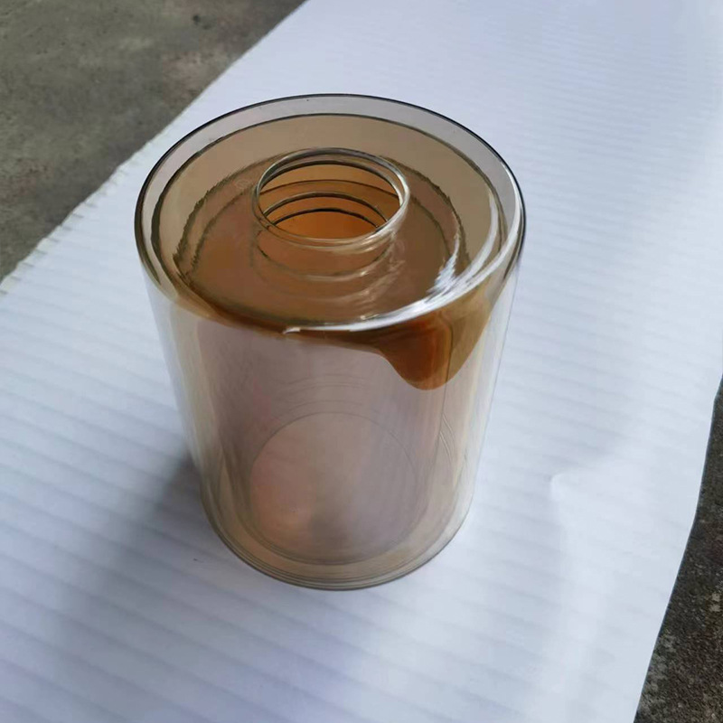 Новый европейский стиль, стеклянный абажур, прямой стеклянный подвесной светильник, электролитическое янтарное покрытие