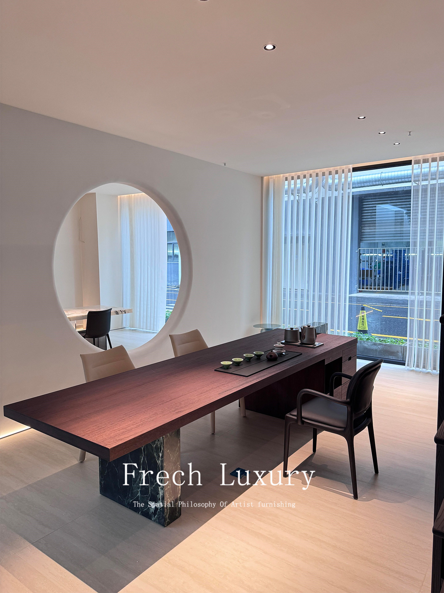 ✅ Modern Light Luxury Marble Tea Table for Villa, Large Flat Floor, Italian Minimalist Style, New Model, Integrated Solid Wood Tea Table