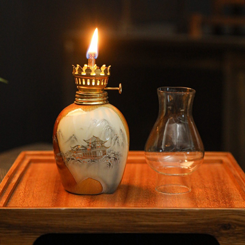 Cross-Border Everlasting Lamp Tea Room Ornaments Creative Bar Buddha Offering Butter Lamp Outdoor Camping Atmosphere Lamp Decoration Wholesale