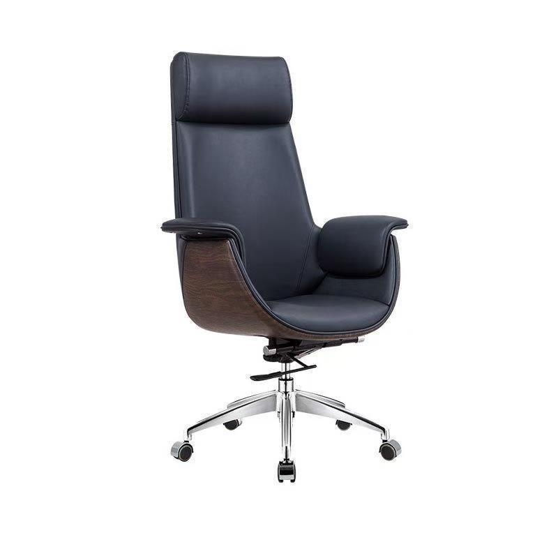 Boss Chair Office Computer Chair Leather Business Simple Comfortable Swivel Chair Cowhide High-end Light Luxury Office Chair Class Front Chair
