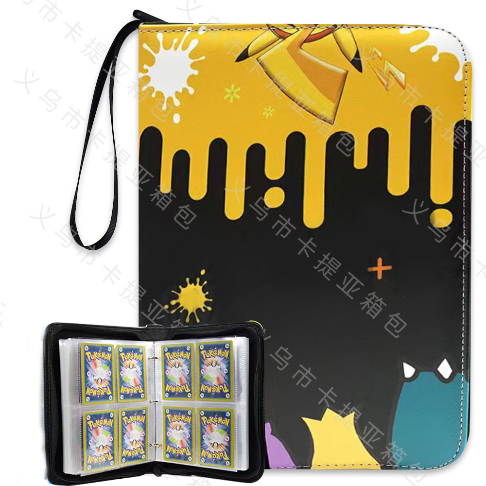 Amazon Explosive Pokémon Card Book Bag Game Card Bag Storage Book Pokémon PU Zipper Loose-leaf Book