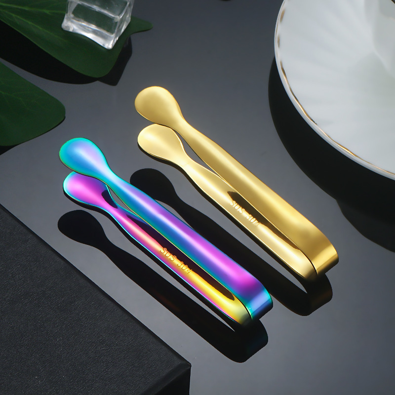 Source manufacturers 304 stainless steel ice clip net red small size sugar clip thickened multi-functional bar ice clip cross-border