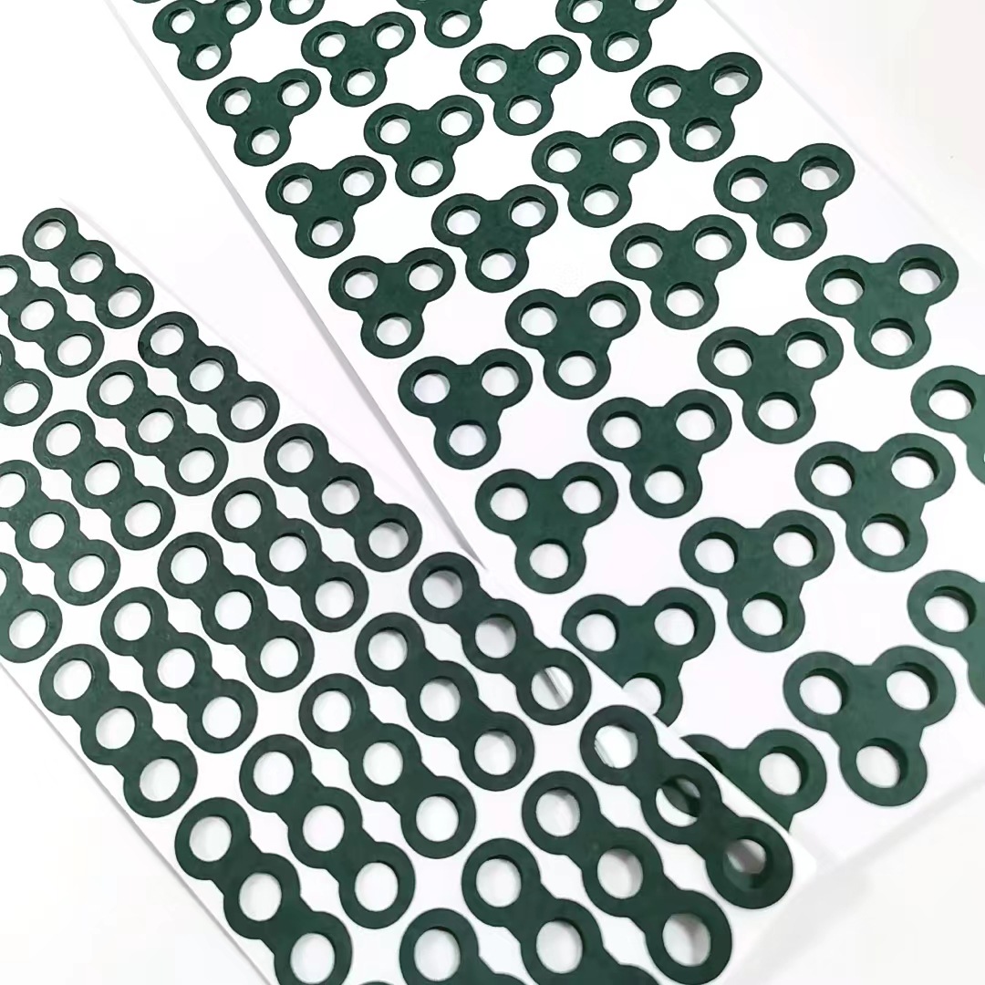 Customized Adhesive-Backed Highland Barley Paper Insulating Gasket, Lithium Battery Insulating Paper, Red Steel Paper, Fast Paper Gasket, Coated Green Shell Paper