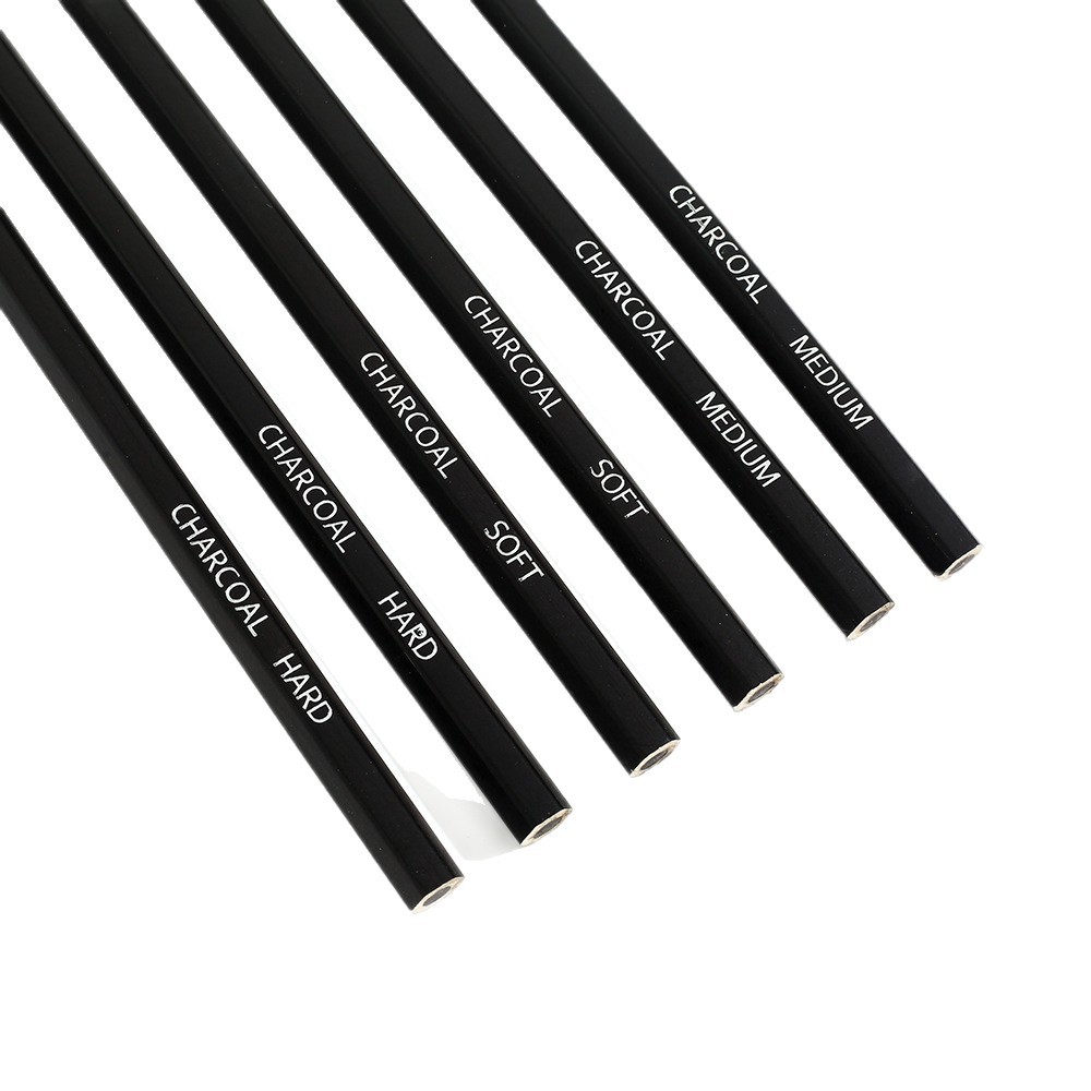 Charcoal Pencil Tail Goods Processing Hexagonal Rod Black Charcoal Pencil Sketch Art Student Charcoal Pencil Painting Student Charcoal Pencil