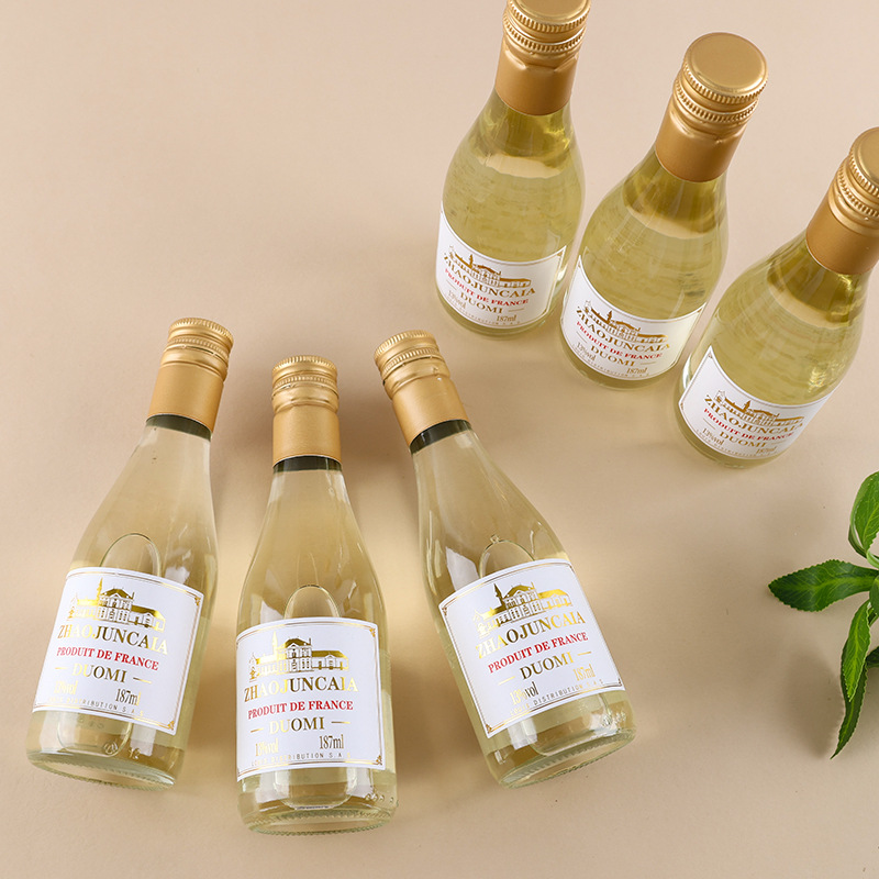 French Imported 187ml Small Bottle of Dry White Wine Souvenir Red Wine Gift Box Wedding Banquet Manufacturer Wholesale