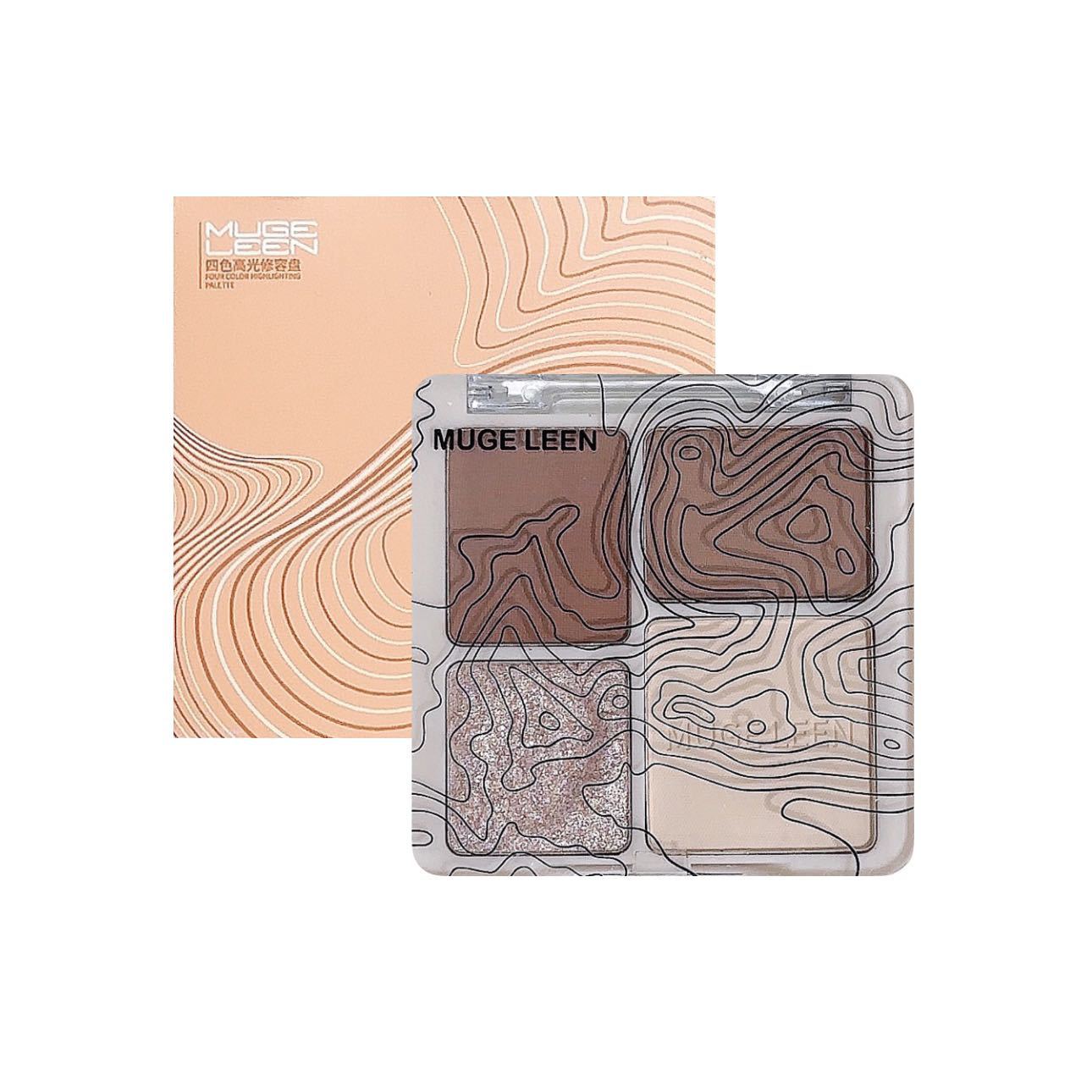 High-gloss four-color one-piece plate matte pearlescent brightening modified nose shadow female student early eight multi-functional color plate