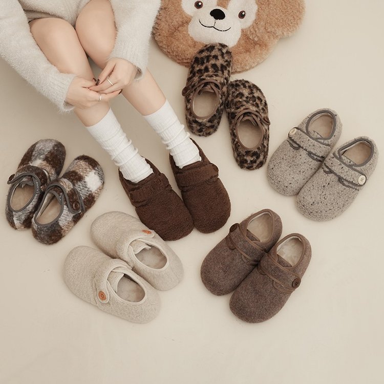 Women's Plush Shoes for Winter, Warm and Comfortable, Cotton-Padded Shoes, Live Broadcast Hot-Selling Women's Shoes Wholesale